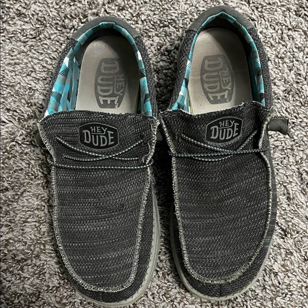 Hey Dude Men's Black and Gray Loafers size 11